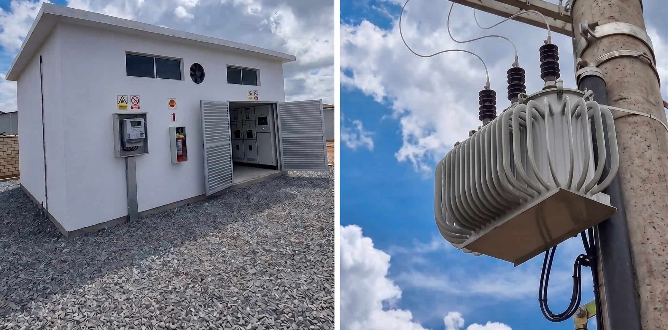 subestação aérea ou abrigada